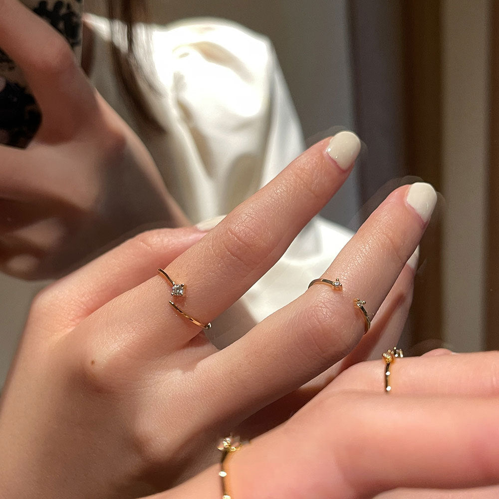 Anillo de combinación de oro extra fino plateado de plata esterlina al por mayor